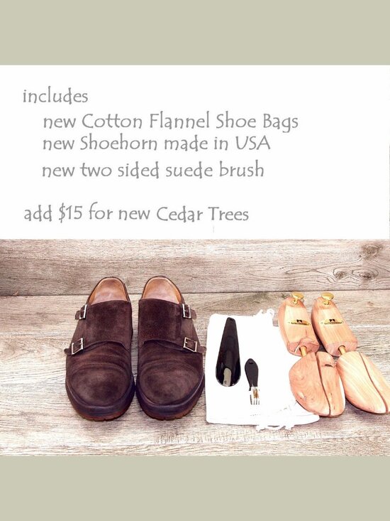 $795 Scarpe DI BIANCO Isernia Monkstrap 10 M Brown Suede SC574 * add $15 Trees main image 8